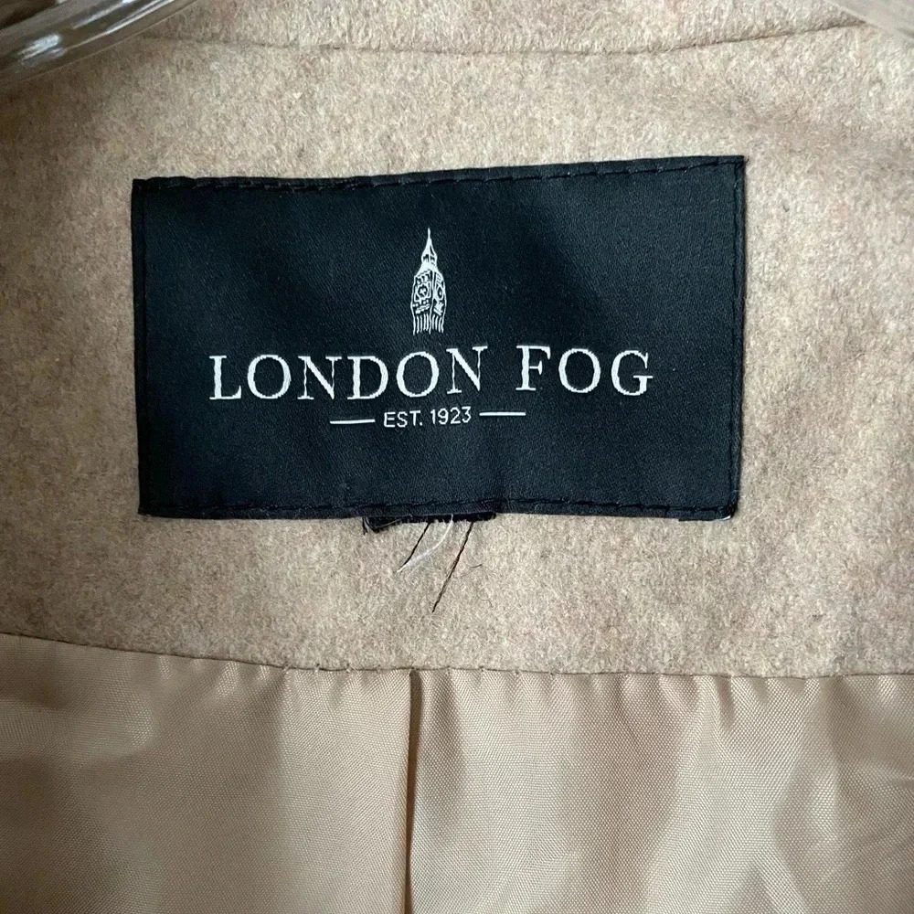 LONDON FOG | Oatmeal Heather Wool-Blend Button-Up Peacoat Size 18 (Tag missing) - Picture 6 of 6